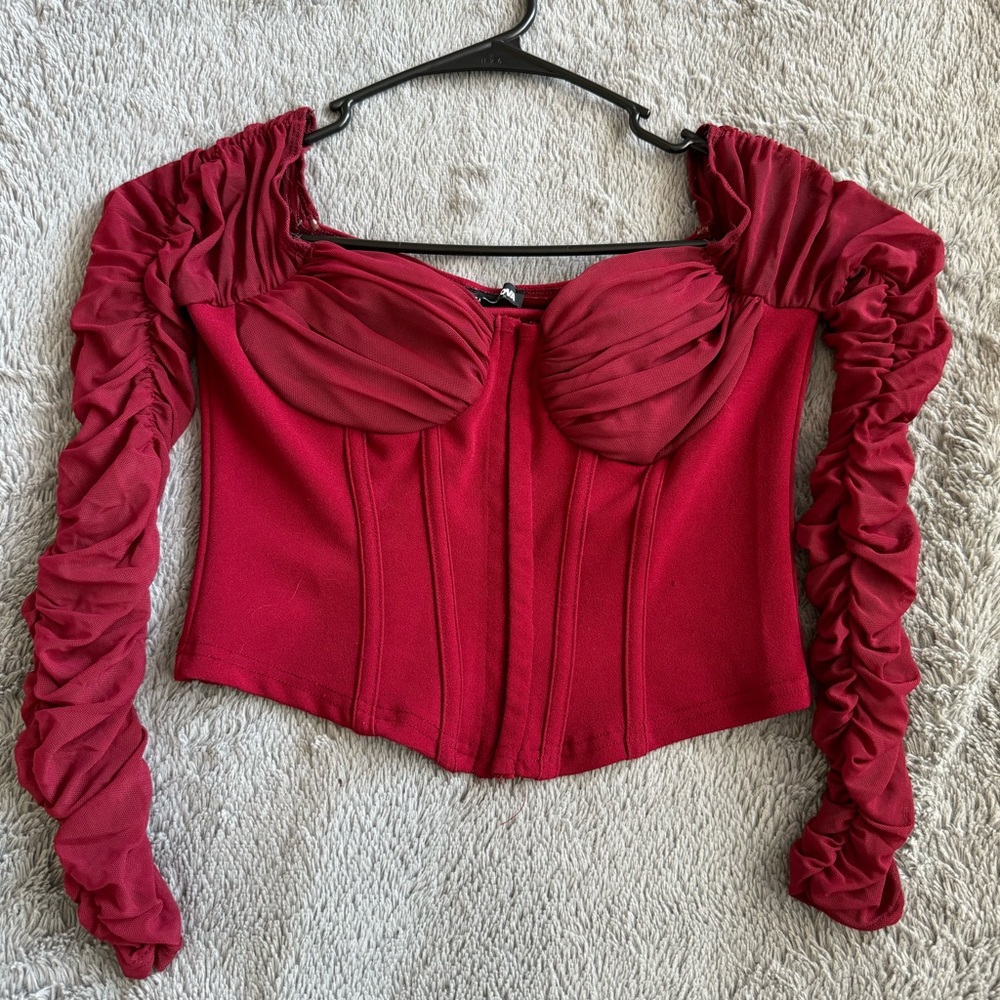 Brand - Fashion Nova Long Sleeve Corset Top 
Size - Medium